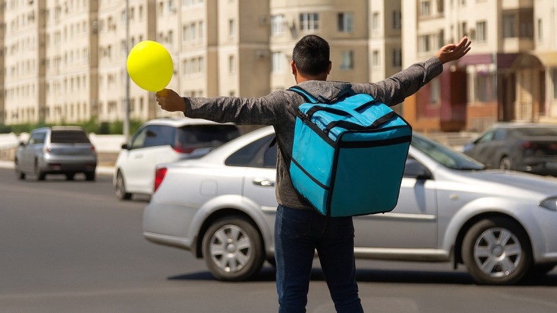 В Актау курьер решил стать регулировщиком и был оштрафован