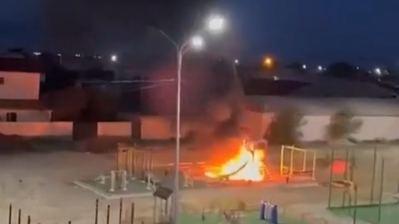 Дети сожгли игровую площадку в Жезказгане